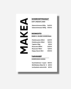 2025 MAKEA hinnasto A6 1 kpl